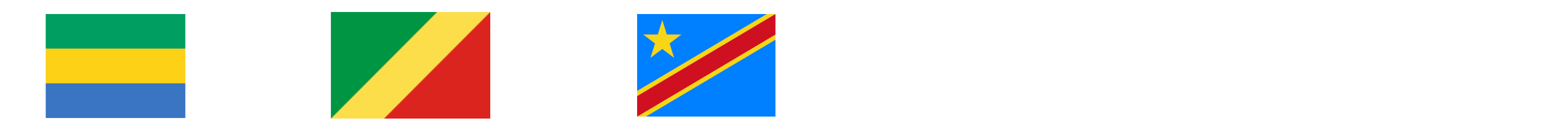 Drapeaux du Gabon, Congo, RDC