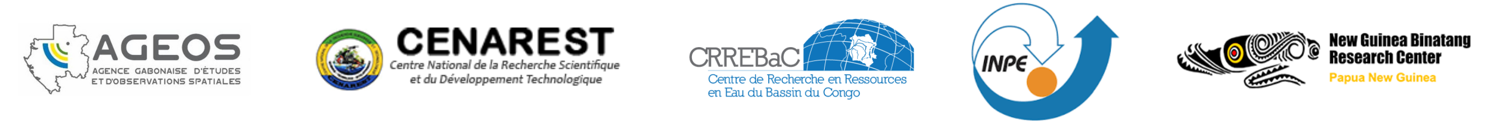 Logo AGEOS, CENAREST, CRRBEBaC, INPE and NGBRC