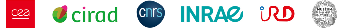 Logo CEA, Cirad, CNRS, INRAE, IRD, MNHN