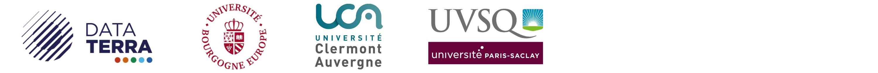 Logo DataTerra, UBE, UCA et UVSQ