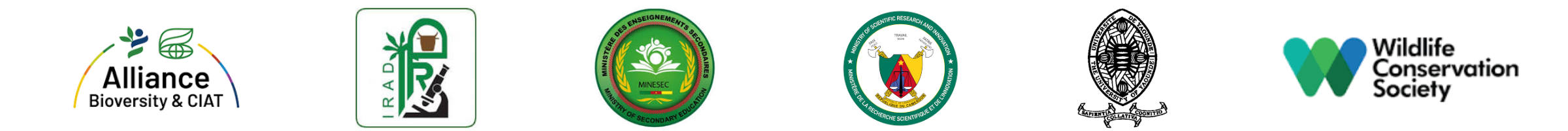 Logo Alliance Biodiversity & CIAT, IRAD, MINESEC, MINRESI, U-Y1 and WCS