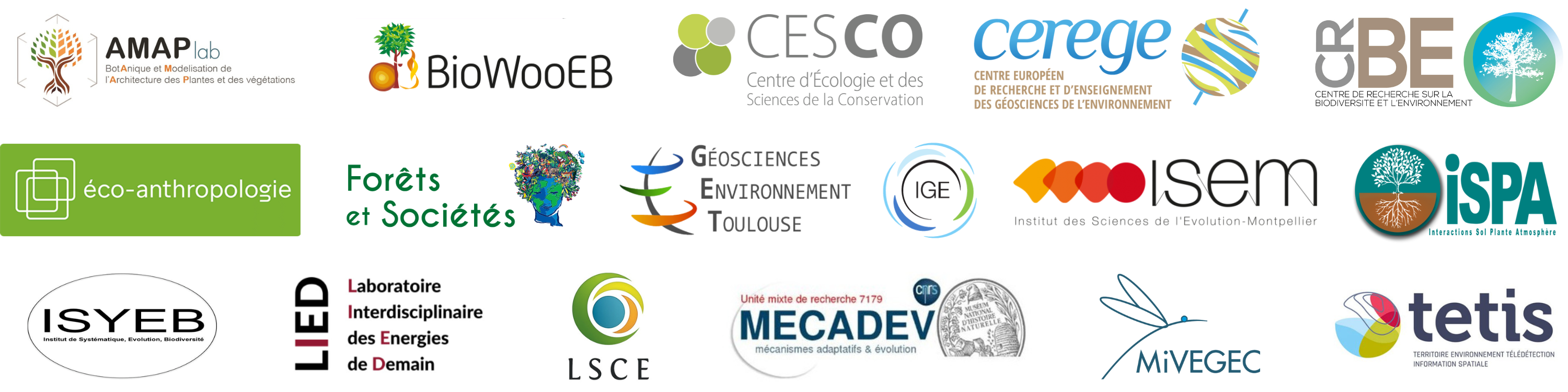 Logos des UMR impliquées