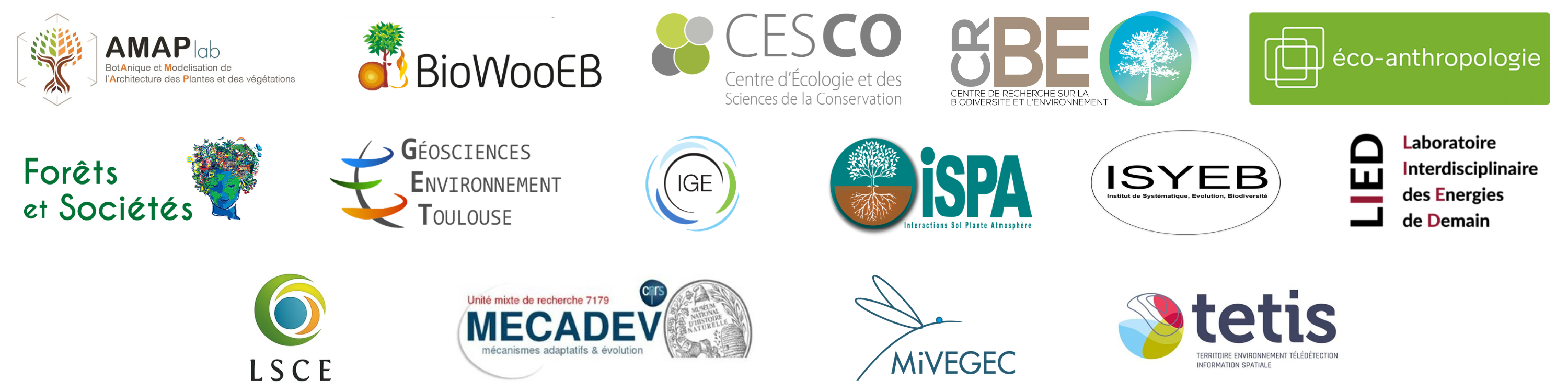 Logos des UMR impliquées