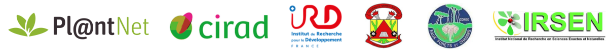 Logo Pl@ntnet, Cirad, IRD, UMNG, MEFDD, IRSEN