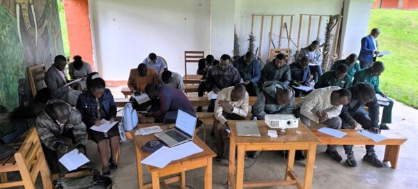 Completing the satisfaction questionnaire at the Sebitoli Chimpanzee Project station, October 14, 2025