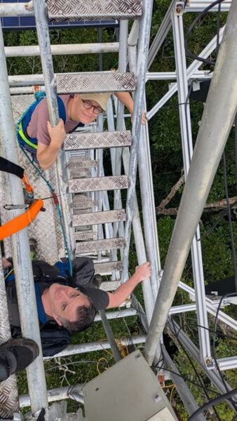 Nad&egrave;ge M&eacute;zi&eacute; lors d&rsquo;une mission de terrain en Amazonie