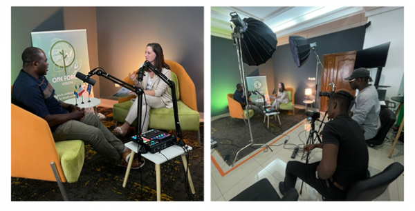The technical team during the recording of the One Forest Vision podcast